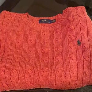 Ralph Lauren polo sweater burnt orange with green logo